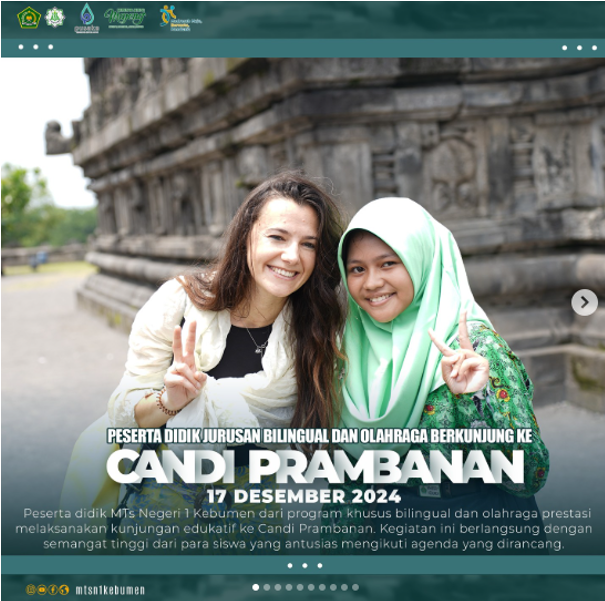 Gambar Peserta Didik MTs Negeri 1 Kebumen Kunjungi Candi Prambanan untuk Tingkatkan Kemampuan Bahasa Inggris